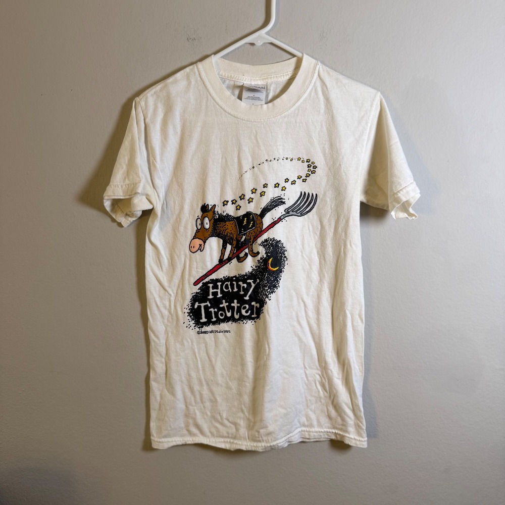 Vintage 2002 Jared Lee Hairy Trotter Horse Parody‎ Graphic T-Shirt White Small